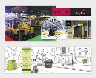  Sistemas Urbanos: diseño de folletos y stands para Boplan y Plastic Omnium.