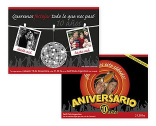  Diseño de invitación para fiesta del 10º aniversario.