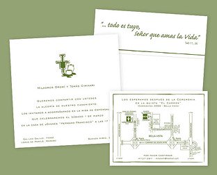  Diseño de invitación y plano para casamiento.